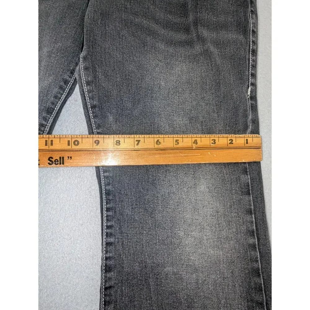 True Religion Mens Billy Relaxed Bootcut Jeans Black White Contrast Stitch Sz 32